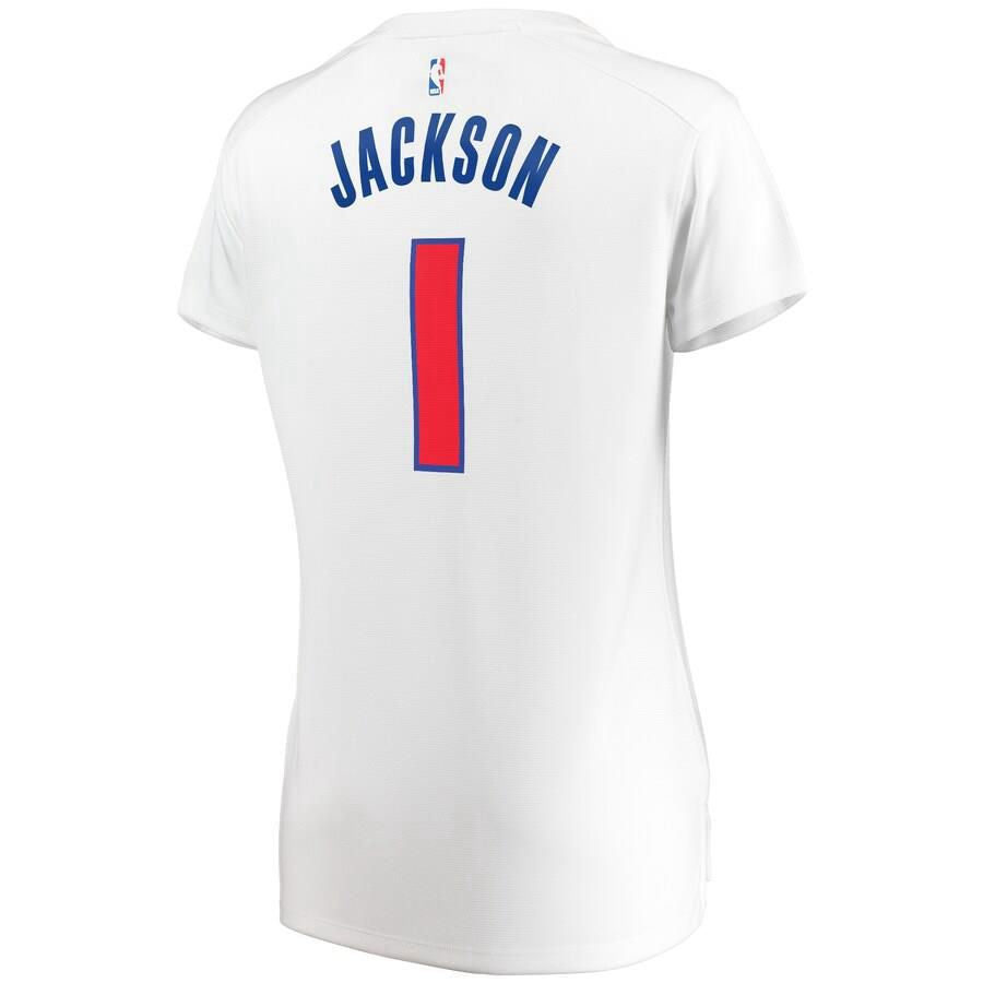Detroit Pistons Reggie Jackson Fanatics Branded Replica Fast Break Player Association Jersey Womens - White | Ireland J2601O5